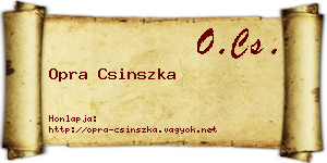 Opra Csinszka névjegykártya